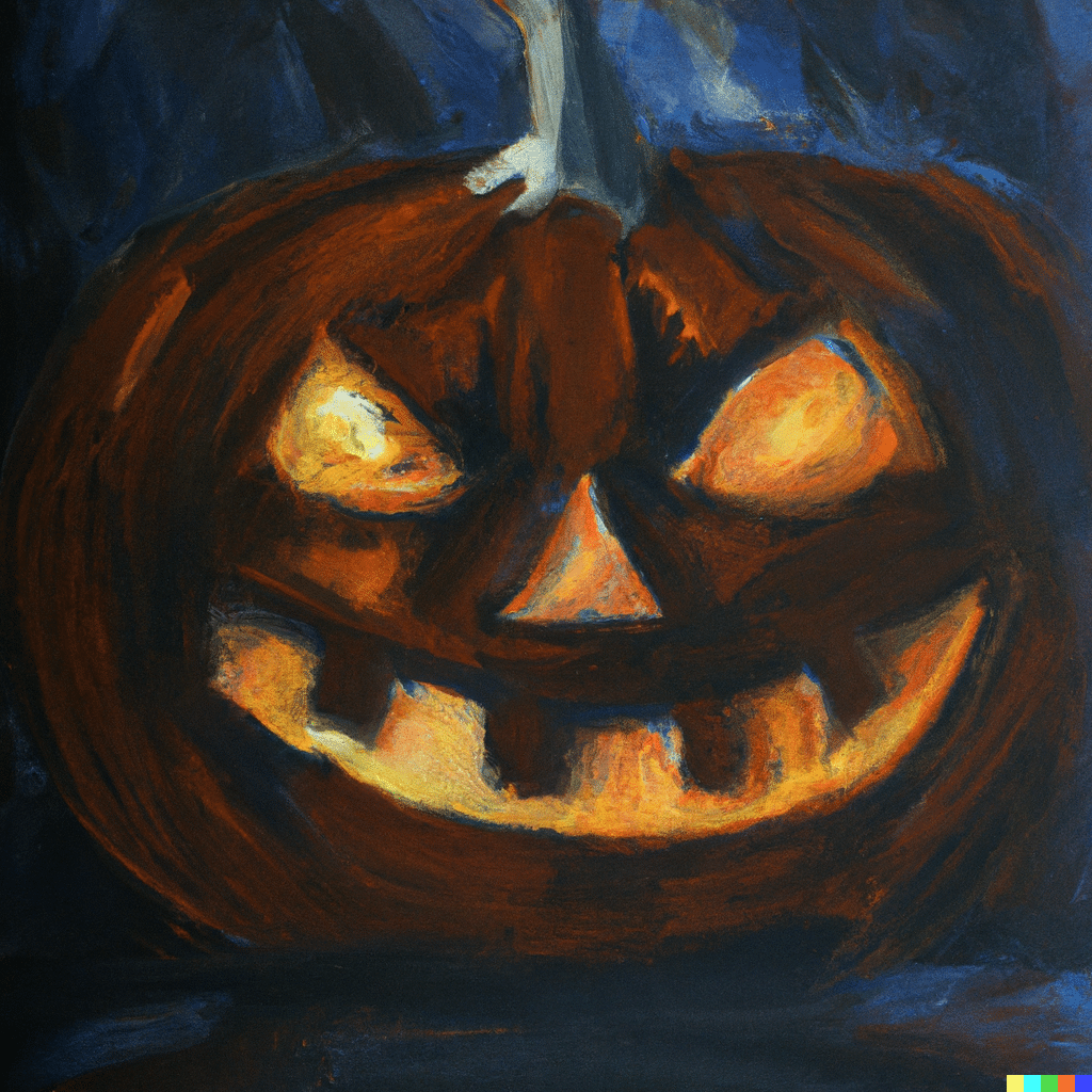 DALL·E 2023-09-26 11.25.41 - oil painting of a scary jack-o-lantern