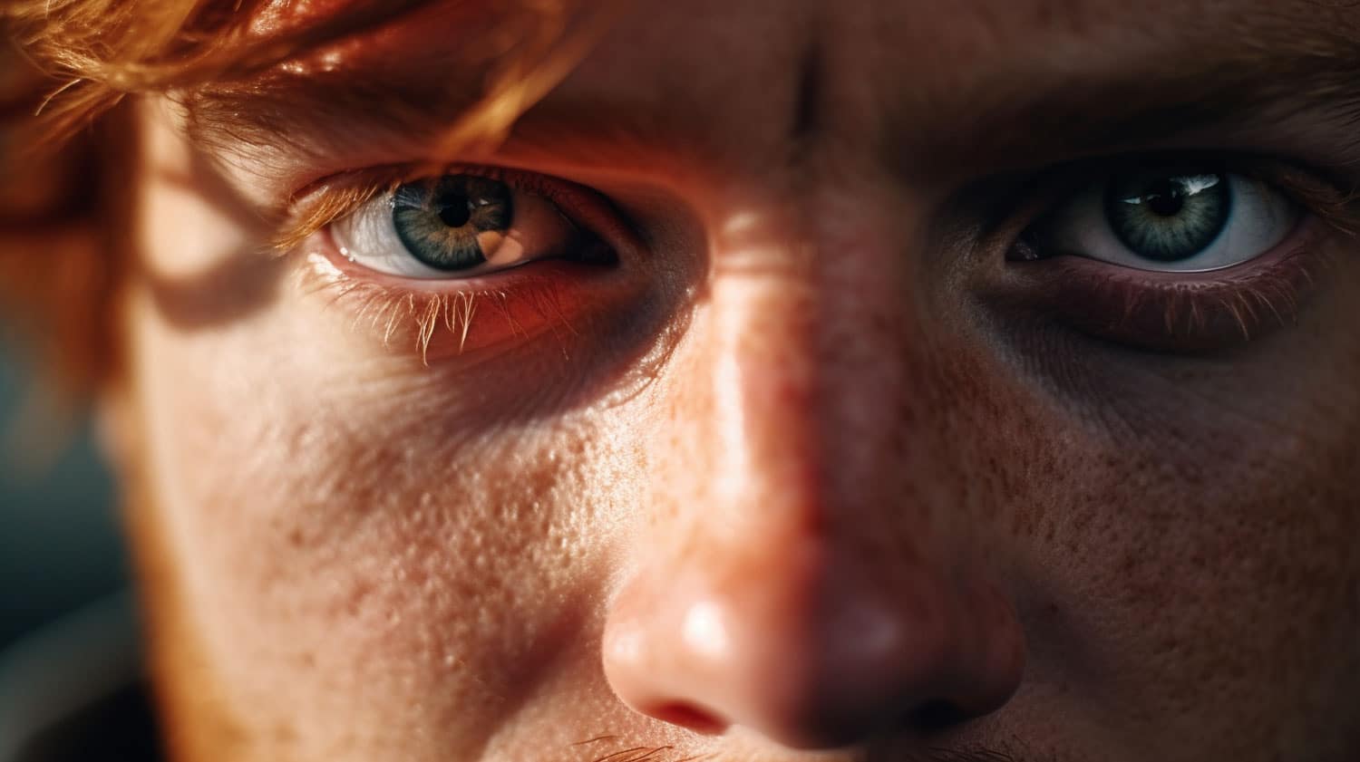 a close up photo of a mans eyes